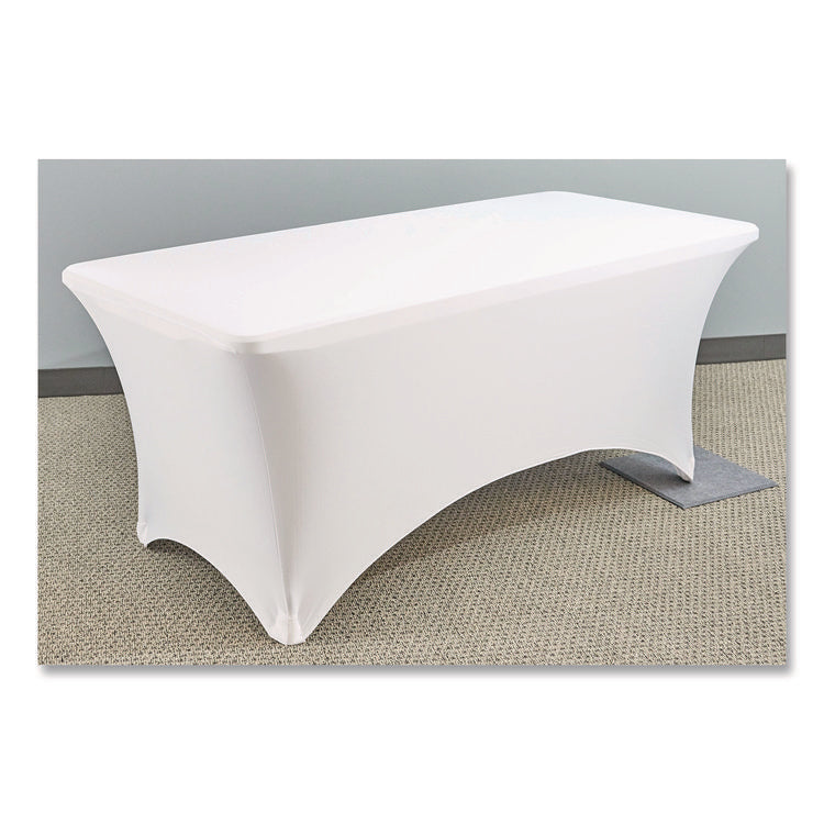 iGear Fabric Table Cover, Polyester/Spandex, 30" x 72", White