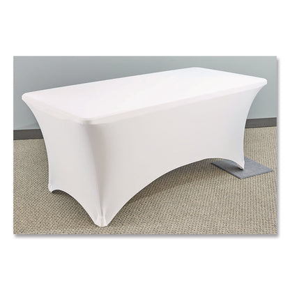 iGear Fabric Table Cover, Polyester/Spandex, 30" x 72", White