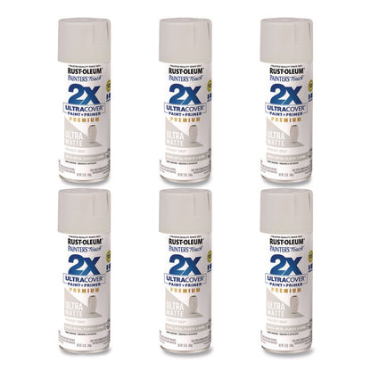 Painter's Touch 2X Ultra Cover Spray Paint, Ultra Matte Gray, 12 oz Aerosol Can, 6/Carton