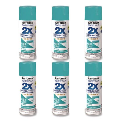 Painter's Touch 2X Ultra Cover Spray Paint, High Gloss St. Tropez, 12 oz Aerosol Can, 6/Carton