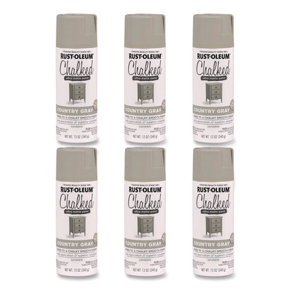 Ultra Matte Chalked Paint, Matte Country Gray, 12 oz Aerosol Can, 6/Carton