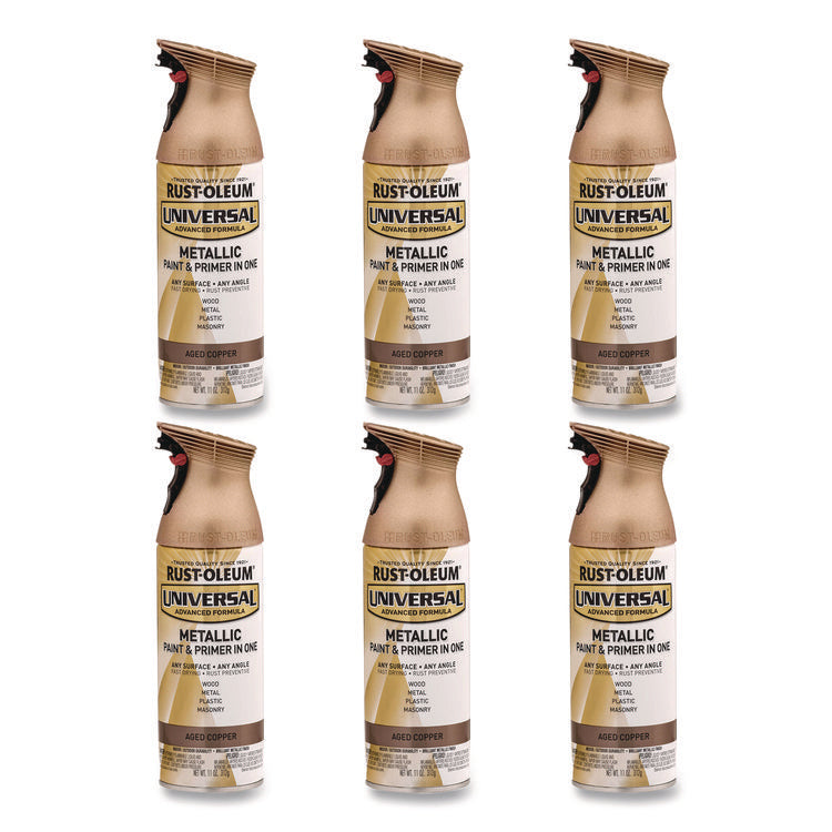 Universal Premium Spray Paint, Aged Copper, 12 oz Aerosol Can, 6/Carton