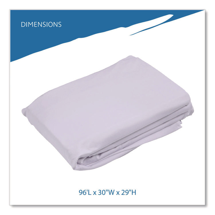 iGear Fabric Table Cover, Polyester/Spandex, 30" x 96", White
