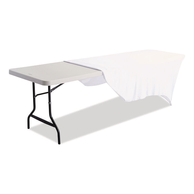 iGear Fabric Table Cover, Polyester/Spandex, 30" x 96", White