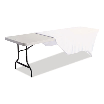 iGear Fabric Table Cover, Polyester/Spandex, 30" x 96", White