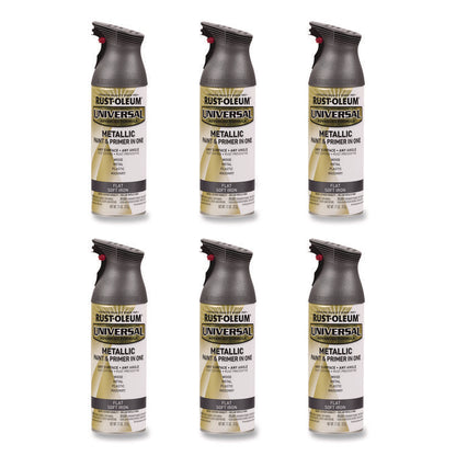 Universal Premium Spray Paint, Flat Iron, 12 oz Aerosol Can, 6/Carton