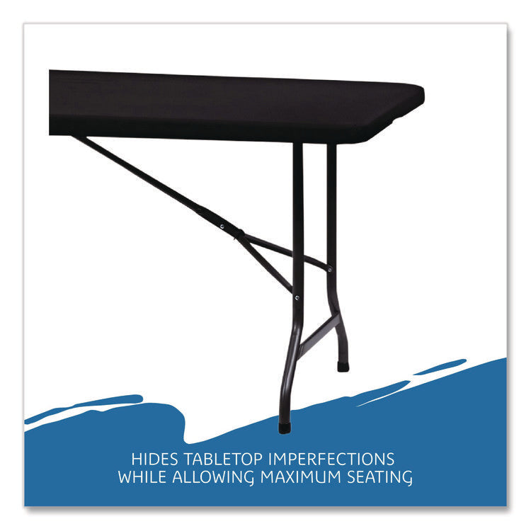 iGear Fabric Table Top Cap Cover, Polyester/Spandex, 30" x 96", Black