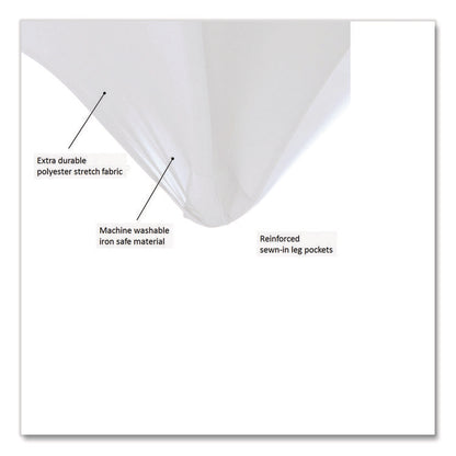 iGear Fabric Table Cover, Polyester/Spandex, 30" x 96", White