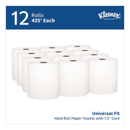 Universal Hard Roll Paper Towels with Premium Absorbency Pockets, 1-Ply, 8" x 425 ft, 1.5" Core, White, 12 Rolls/Carton