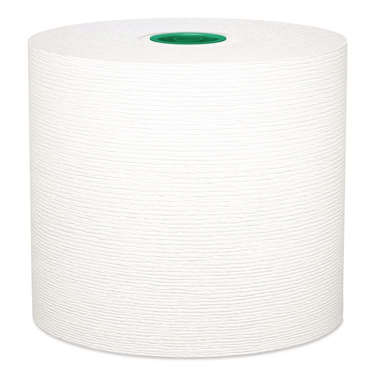 Hard Roll Paper Towels with Premium Absorbency Pockets with Colored Core, Green Core, 1-Ply, 7.5" x 700 ft, White, 6 Rolls/CT