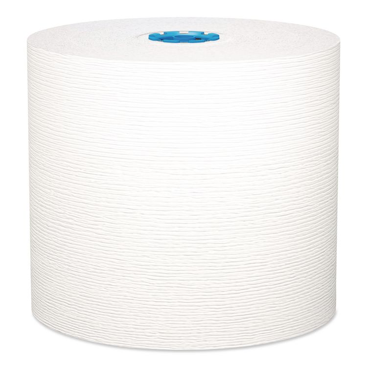 Hard Roll Paper Towels with Premium Absorbency Pockets with Colored Core, Blue Core, 1-Ply, 7.5" x 700 ft, White, 6 Rolls/CT