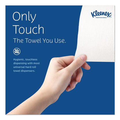 Hard Roll Paper Towels with Premium Absorbency Pockets with Colored Core, Blue Core, 1-Ply, 7.5" x 700 ft, White, 6 Rolls/CT