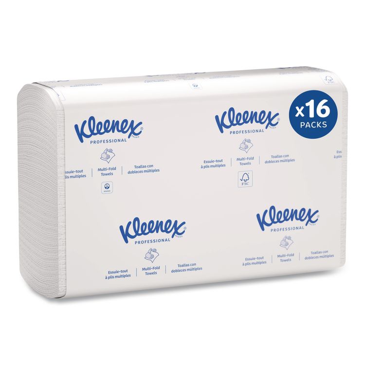 Multi-Fold Paper Towels, 1-Ply, 9.2 x 9.4, White, 150/Pack, 16 Packs/Carton