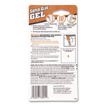 Super Glue Gel, 0.53 oz, Dries Clear