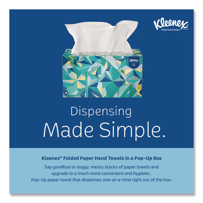 Hand Towels, POP-UP Box, Cloth, 1-Ply, 9 x 10.5, Unscented, White, 120/Box, 18 Boxes/Carton