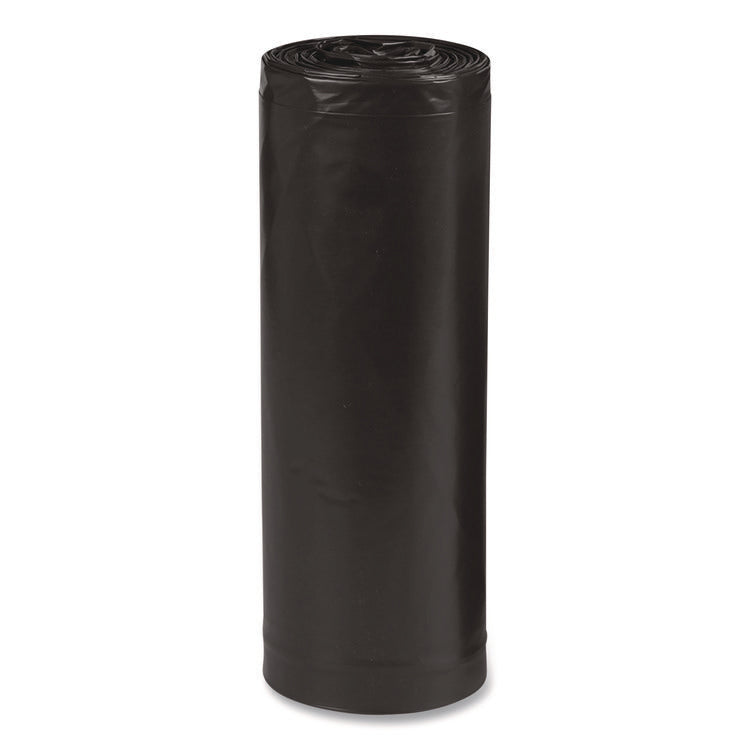 Linear Low Density Recycled Can Liners, 33 Gallon, 1.25 mil, 33" x 39", Black, 10 Bags/Roll, 10 Rolls/Carton