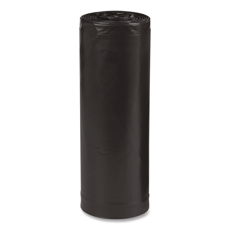 Linear Low Density Recycled Can Liners, 45 Gallon, 1.25 mil, 40" x 46", Black, 10 Bags/Roll, 10 Rolls/Carton
