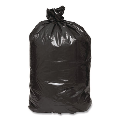 Linear Low Density Recycled Can Liners, 60 Gallon, 1.65 mil, 38" x 58", Black, 10 Bags/Roll, 10 Rolls/Carton