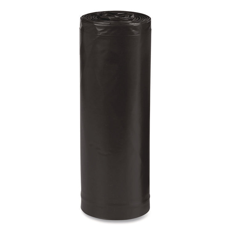 Linear Low Density Recycled Can Liners, 60 Gallon, 1.65 mil, 38" x 58", Black, 10 Bags/Roll, 10 Rolls/Carton