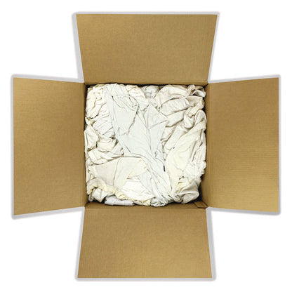 Sweatshirt Rags, Unscented, White, 8/lb, 25 lb/Carton