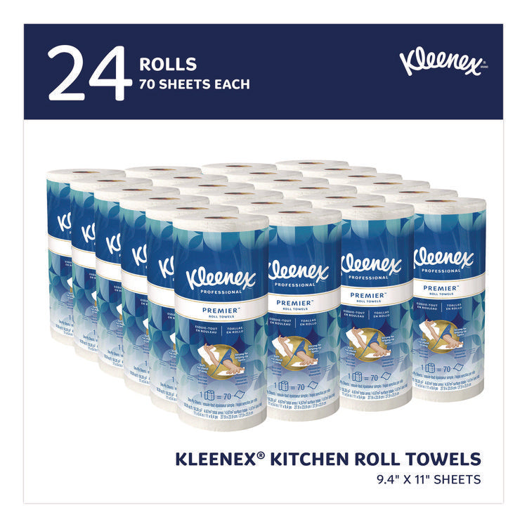 Premiere Kitchen Roll Towels, 1-Ply, 11 x 9.4, White, 70/Roll, 24 Rolls/Carton