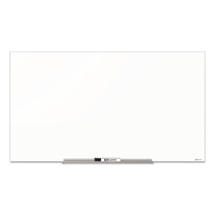 InvisaMount Magnetic Glass Marker Board, 50" x 28", White Surface