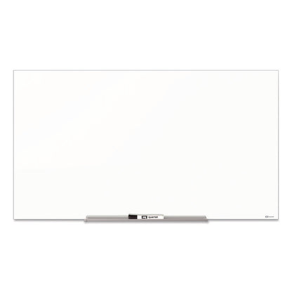 InvisaMount Magnetic Glass Marker Board, 50" x 28", White Surface