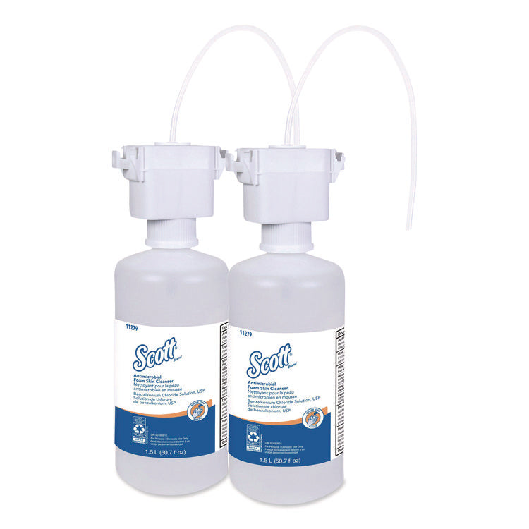 Antimicrobial Foam Skin Cleanser Refill, Unscented, 1,500 mL, 2/Carton