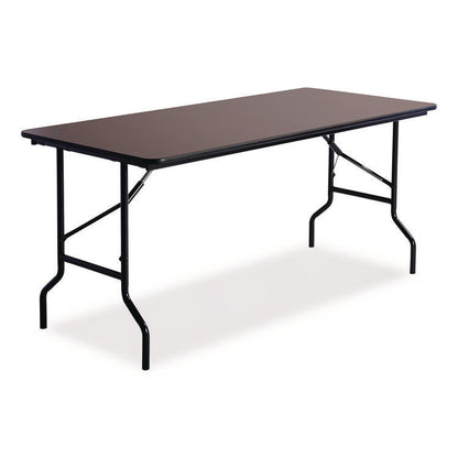 OfficeWorks Classic Wood-Laminate Folding Table, Curved Legs, Rectangular, 60" x 30" x 29", Walnut