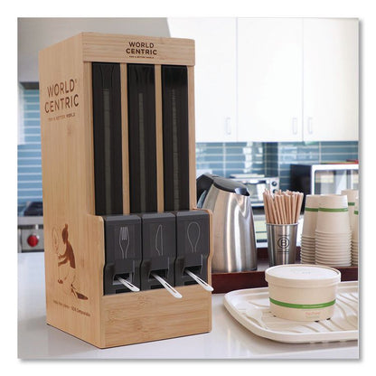 Cutlery Dispenser Tower, Holds 125 Knives, 2.6 x 15.4, Gray, 10/Carton