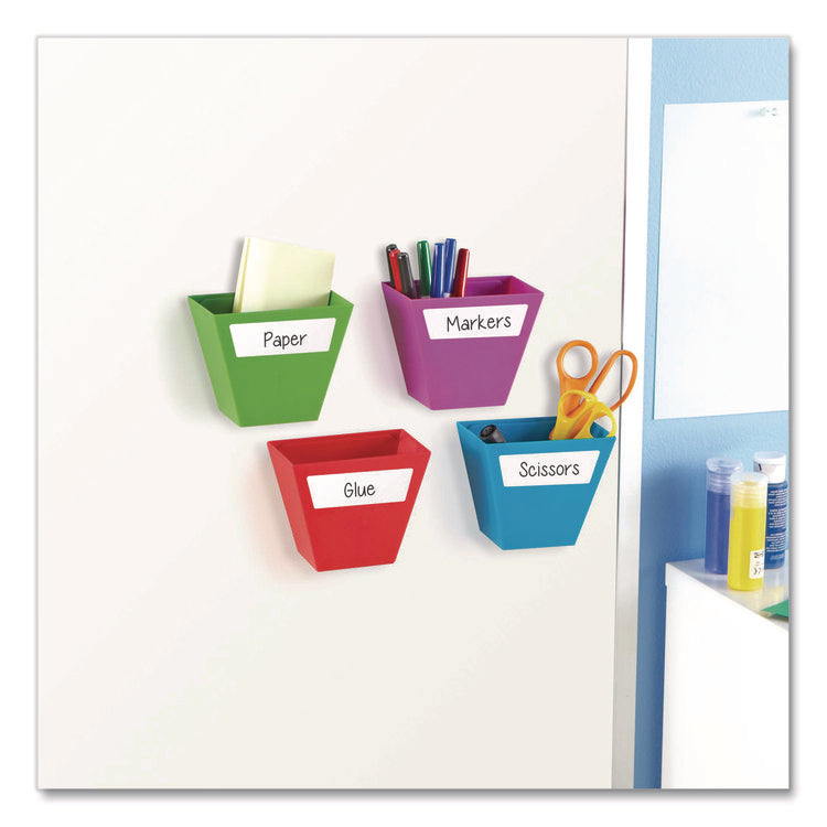 Magnetic Create-a-Space Storage Bins, 2" x 3.75" Assorted Colors, 4 Bins