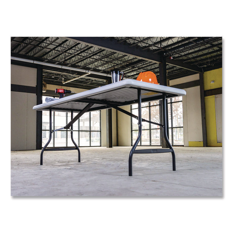 IndestrucTable Industrial Folding Table, Rectangular, 72" x 30" x 29", Platinum
