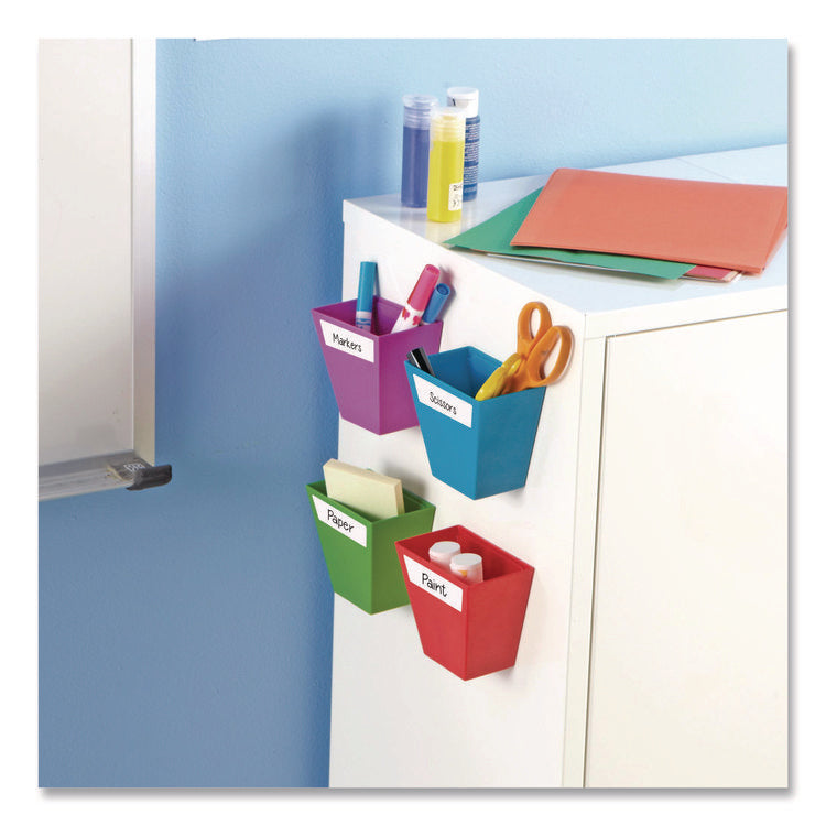 Magnetic Create-a-Space Storage Bins, 2" x 3.75" Assorted Colors, 4 Bins