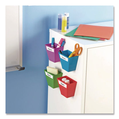 Magnetic Create-a-Space Storage Bins, 2" x 3.75" Assorted Colors, 4 Bins