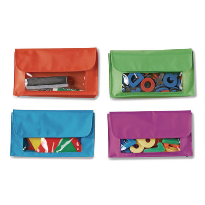 Magnetic Storage Pockets, 9.5" x 1" x 5.5", Assorted Colors, 4 Pockets