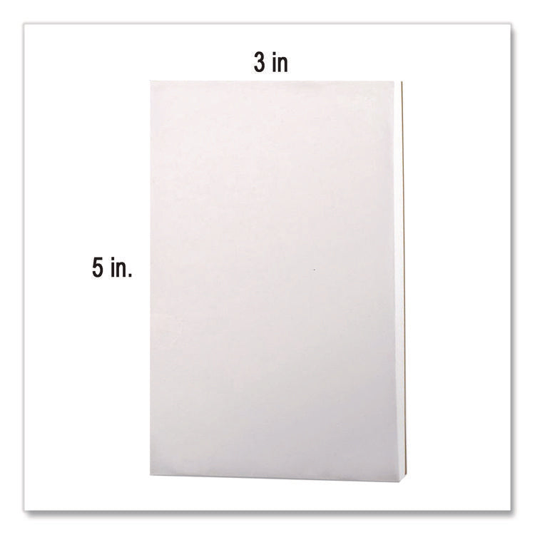 Scratch Pads, Unruled, (100) White 3 x 5 Sheets, 12/Pack