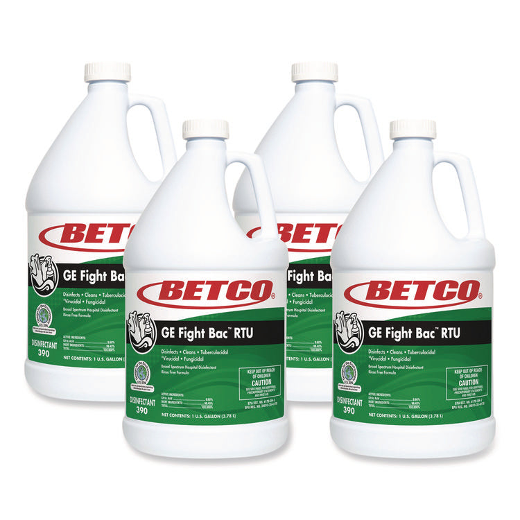 GE Fight Bac RTU Disinfectant, Fresh Scent, 1 gal Bottle, 4/Carton