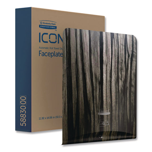 ICON Faceplate for Automatic Roll Towel Dispenser, 18.12 x 15.62 x 12.87, Ebony Woodgrain