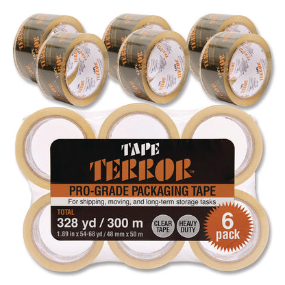 Pro-Grade Packaging Tape, 3" Core, 1.88" x 54.6 yds, Clear, 6/Pack