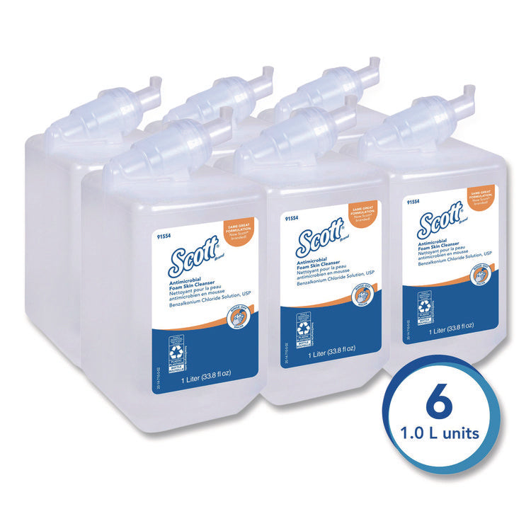 Antimicrobial Foam Skin Cleanser Refill, Fresh Scent, 1 L, 6/Carton