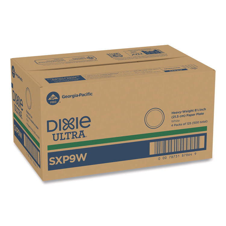 Heavy-Weight Paper Plates, 8.5" dia, 125/Pack, 4 Packs/Carton