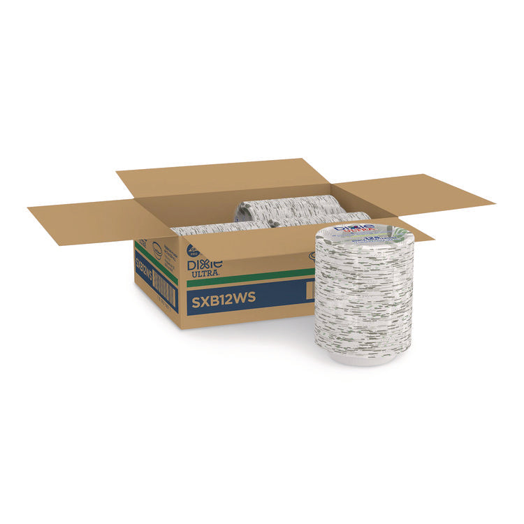 Pathways Heavyweight Paper Bowls, WiseSize, 12 oz, Green/Burgundy, 125/Pack