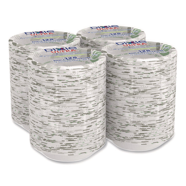 Pathways Heavyweight Paper Bowls, WiseSize, 12 oz, Green/Burgundy, 125/Pack