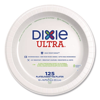Heavy-Weight Paper Plates, 10" dia, White, 125/Pack, 4 Packs/Carton