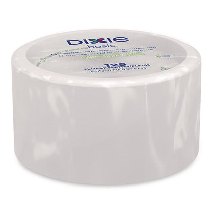 Paper Dinnerware, Plate, 8.5" dia, White, 125/Pack, 4/Carton