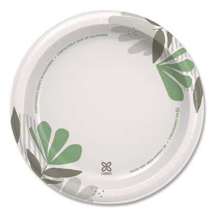 Pathways Soak-Proof Shield Mediumweight Paper Plates, WiseSize, 8.5" dia, Green/Burgundy, 125/Pack, 4 Packs/Carton