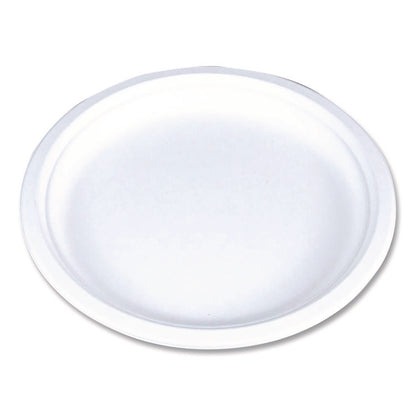 ChampWare Molded Fiber Tableware, Molded Fiber Plate, 9" dia, White, 125 Plates/Sleeve, 4 Sleeves/Carton