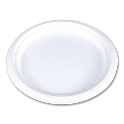 ChampWare Molded Fiber Tableware, Molded Fiber Plate, 10" dia, White, 125 Plates/Sleeve, 4 Sleeves/Carton