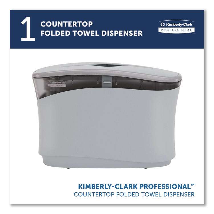 Countertop Folded Towel Dispenser, 13.3 x 5.2 x 9, Gray