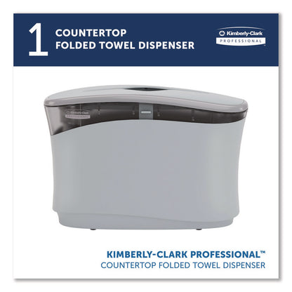 Countertop Folded Towel Dispenser, 13.3 x 5.2 x 9, Gray